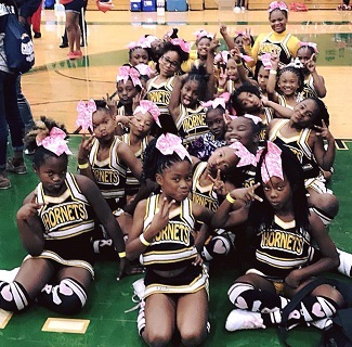 Children basketball cheerleaders